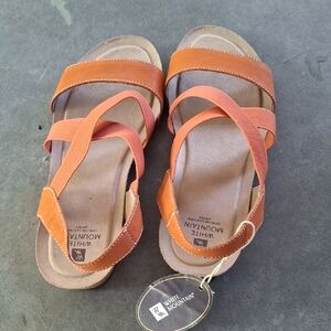 White Mountain Orange and Tan Sandals